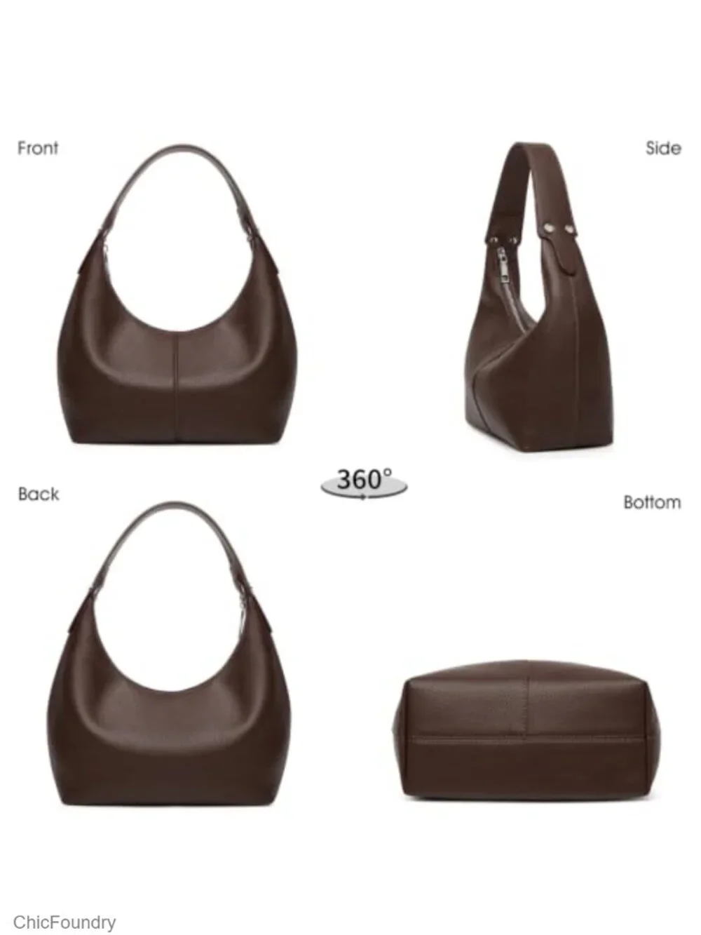 Vegan Leather Hobo Shoulder Bag Y2K Purse Tote Handbag for Women